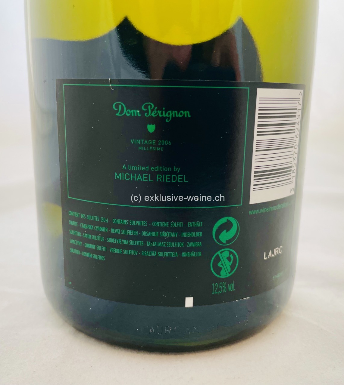 Dom Pérignon Michael Riedel 2006 Label back