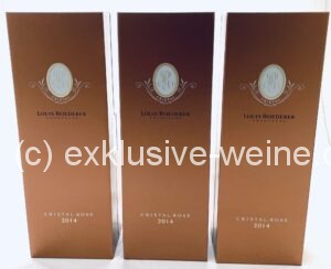 Louis Roederer Cristal Rosé 2014 3 Flaschen seitlich stehend