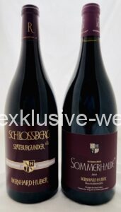 Weingut Bernhard Huber Spätburgunder Schlossberg 2013 Magnum und Sommerhalde Magnum Flasche nebeneinander
