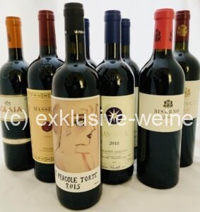 Masseto Solaia Sassicaia Biserno Le pegole torte