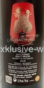 Chateau Les Carmes Haut Brion 2016 Label back