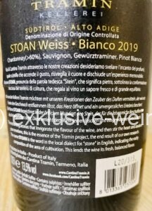 Cantina Tramin Stoan 2019 Label back