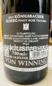 Von Winning Königsbacher Ölberg Pinot Noir 2019 Back Label