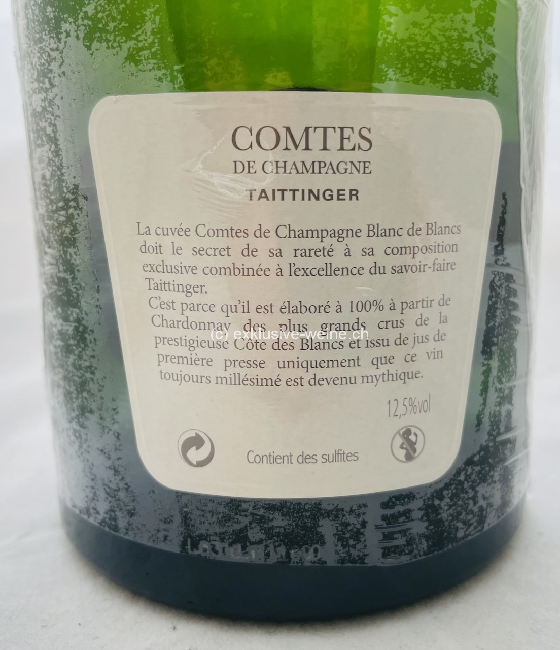 Taittinger Comtes de Champagne 2006 label back