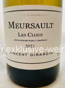 Vincent Girardin Meursault Les Clous 2021 front label