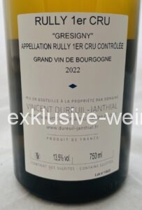 Dureuil-Janthial Gresigny Vieilles Vignes 2022 label back