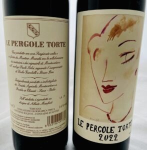 Montevertine Le Pergole Torte 2022 Label front and label back duo