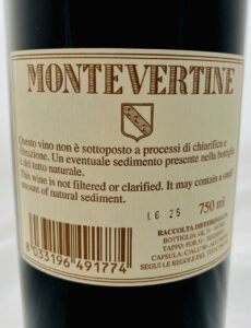 Montevertine Montevertine 2022 Label back
