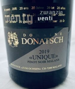 Domaine Donatsch Pinot Noir Unique 2019 Magnum Bottle label