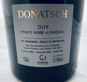 Domaine Donatsch Pinot Noir Unique 2019 Magnum back label