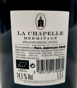 Paul Jaboulet Hermitage La Chapelle 2016 Magnum back label